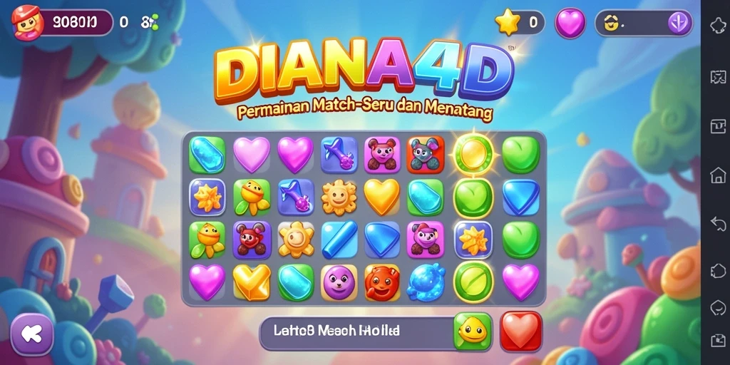 Menampilkan gameplay seru DIANA4D dengan tantangan Match-3.