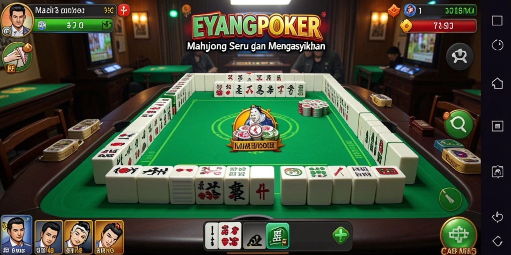 Tampilan permainan Mahjong yang menarik dan interaktif.