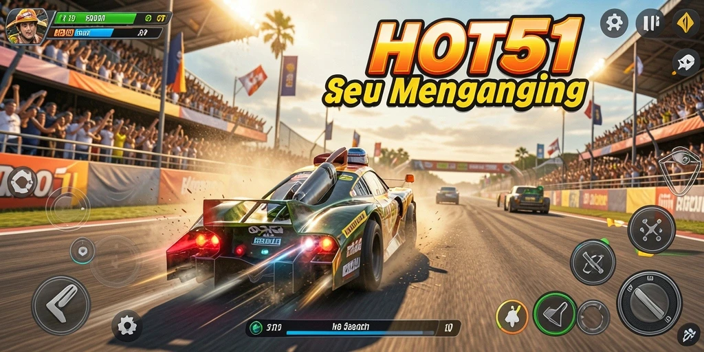 Gameplay HOT51 yang seru dan mendebarkan dalam balapan.