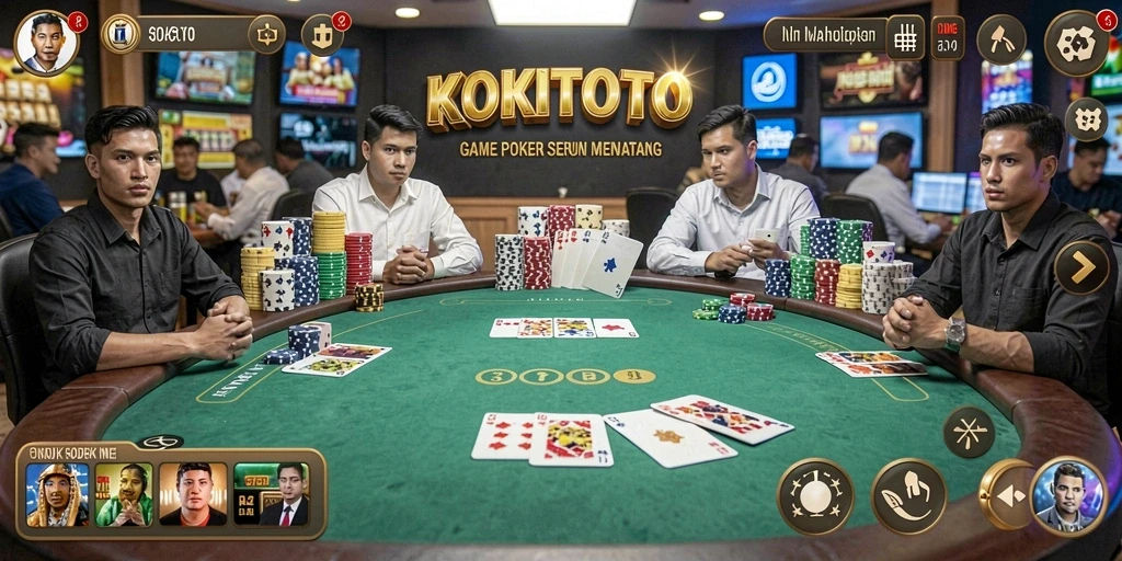 Gameplay KOKITOTO menampilkan aksi seru permainan Poker.
