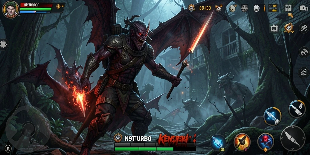 Gameplay mencekam di dunia <strong>N9TURBO</strong> yang penuh misteri.