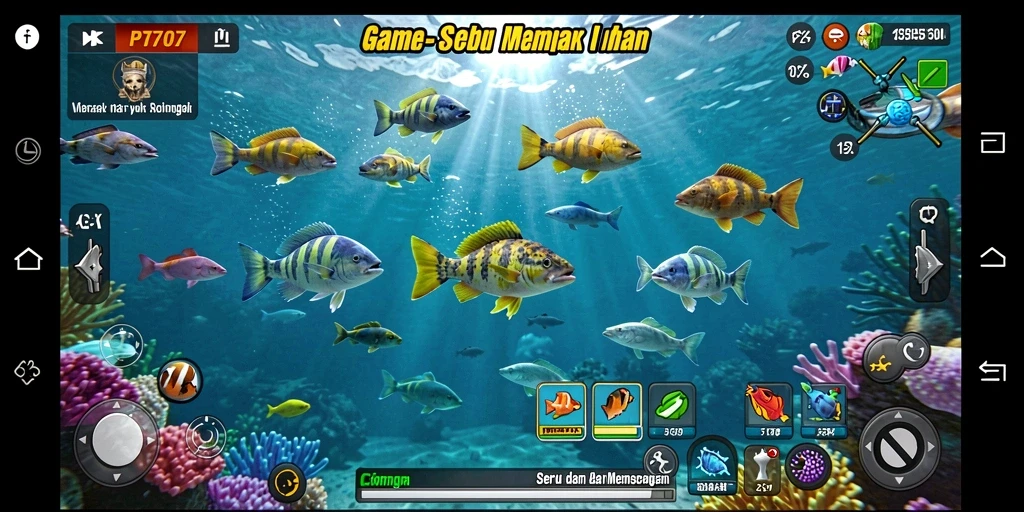 Tampilan gameplay PT707 yang menarik dengan aksi menembak ikan.