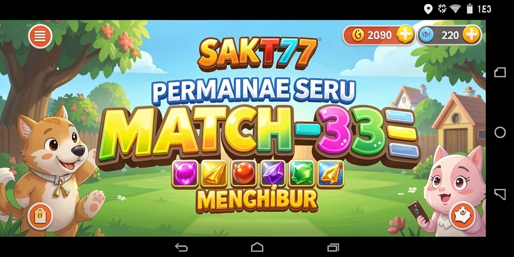 Tangkapan layar dari gameplay SAKTI77 yang penuh tantangan Match-3.